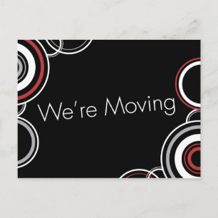 Carte Postale Faire-part Nous sommes en mouvement - Rouge et Noir
