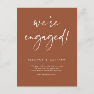 Carte Postale Faire-part Nous sommes engagés à la main Lettering Fiançaille