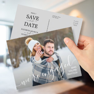 Carte Postale Faire-part Nous sommes engagés mariage photo Enregistrer la d