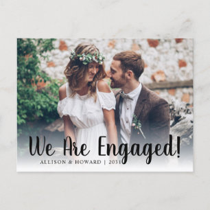 Carte Postale Faire-part Nous sommes fiancés Script de photo de fiançailles