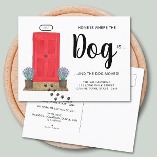 Carte Postale Faire-part Nouveau Accueil Animaux de compagnie Chien Moving