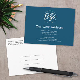 Carte Postale Faire-part Nouveau changement d'adresse avec le logo de l'ent
