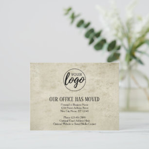 Carte Postale Faire-part Nouveau changement d'adresse avec logo d'entrepris