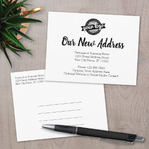 Carte Postale Faire-part Nouveau changement d'adresse avec logo d'entrepris