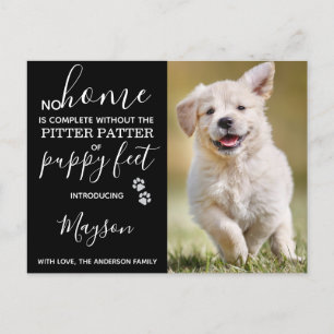 Carte Postale Faire-part Nouveau chiot animal de compagnie sur mesure