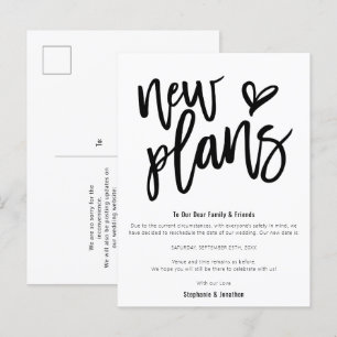 Carte Postale Faire-part Nouveaux Plans de Mariage Sauver Date Style Script