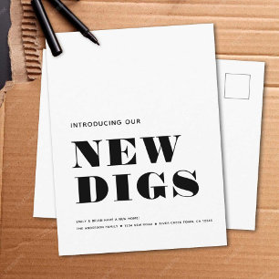 Carte Postale Faire-part NOUVEAUX PLONGEURS Simple Moderne Moving Minimal