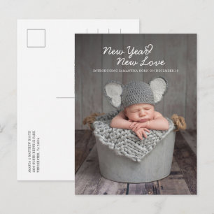 Carte Postale Faire-part Nouvel An Nouvel Amour Fête Naissance Bébé Photo