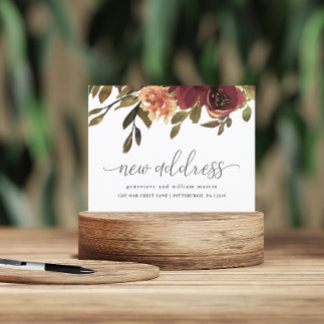 Carte Postale Faire-part Nouvelle adresse Bouquet d'automne Changement d'ad