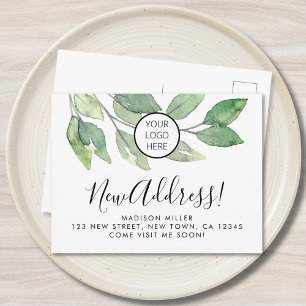 Carte Postale Faire-part Nouvelle adresse de l'entreprise Logo déménagement