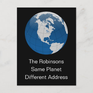 Carte Postale Faire-part Nouvelle adresse la même planète