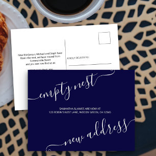 Carte Postale Faire-part Nouvelle Adresse Nid Vide Écriture Élégante