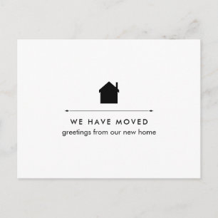Carte Postale Faire-part Nouvelle adresse noire et blanche classique simple