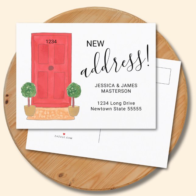 Carte Postale Faire-part Nouvelle adresse Porte rouge (Créateur téléchargé)