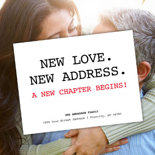Carte Postale Faire-part Nouvelle Adresse pour le Couple qui Déménage Ensem