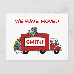 Carte Postale Faire-part Nouvelle adresse que nous avons déplacée 2 GARÇONS