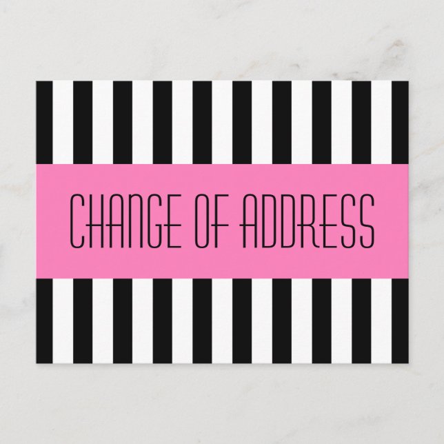 Carte Postale Faire-part Nouvelle adresse rose tendance (Devant)