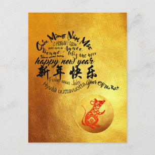 Carte Postale Faire-part Nouvelle Année Internationale Vietnamienne Chinois