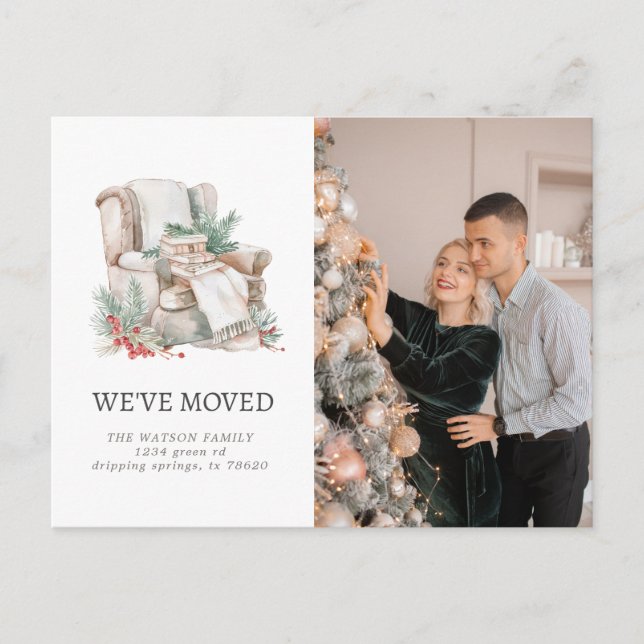 Carte Postale Faire-part Nouvelle Famille Maison Argent Rustique Moving Fai (Devant)