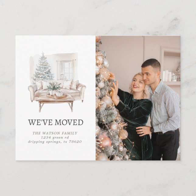 Carte Postale Faire-part Nouvelle Famille Maison Argent Rustique Moving Fai (Devant)