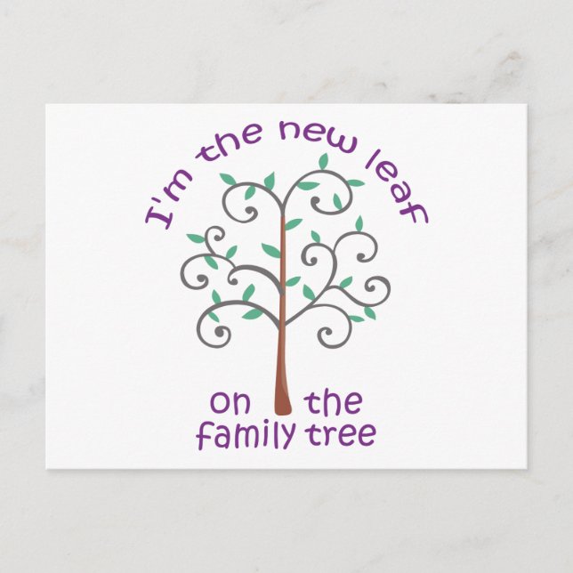 Carte Postale Faire-part Nouvelle feuille sur l'arbre généalogique (Devant)