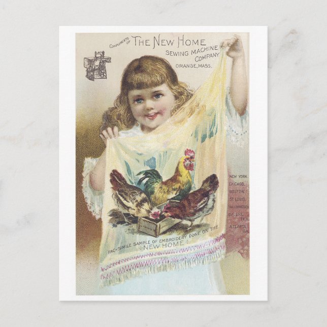 Carte Postale Faire-part Nouvelle machine à coudre domestique (Devant)