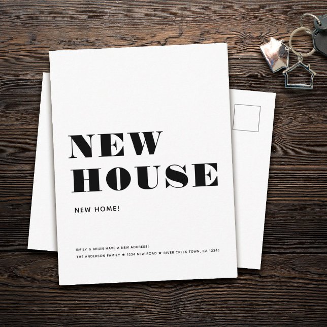 Carte Postale Faire-part  NOUVELLE MAISON ACCUEIL Simple Moderne Minimalist (Créateur téléchargé)
