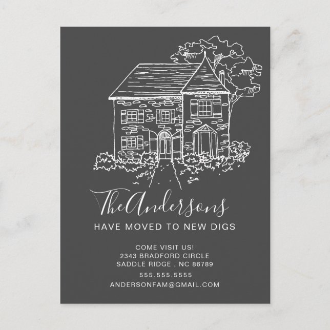 Carte Postale Faire-part Nouvelle Maison | Annonce de déménagement (Devant)