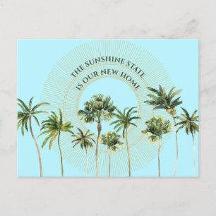 Carte Postale Faire-part Nouvelle Maison Floride État Ensoleillé Palmiers E