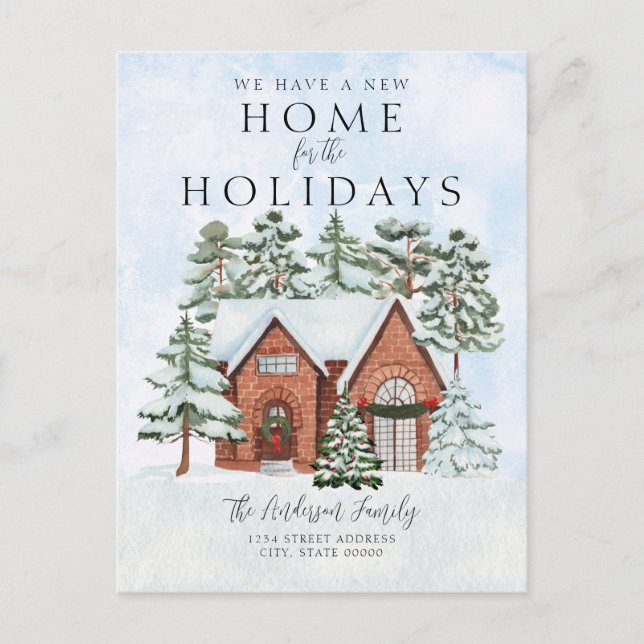 Carte Postale Faire-part Nouvelle maison Noël vacances déménagement (Devant)