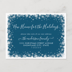 Carte Postale Faire-part Nouvelle maison pour les fêtes Noël La neige bouge