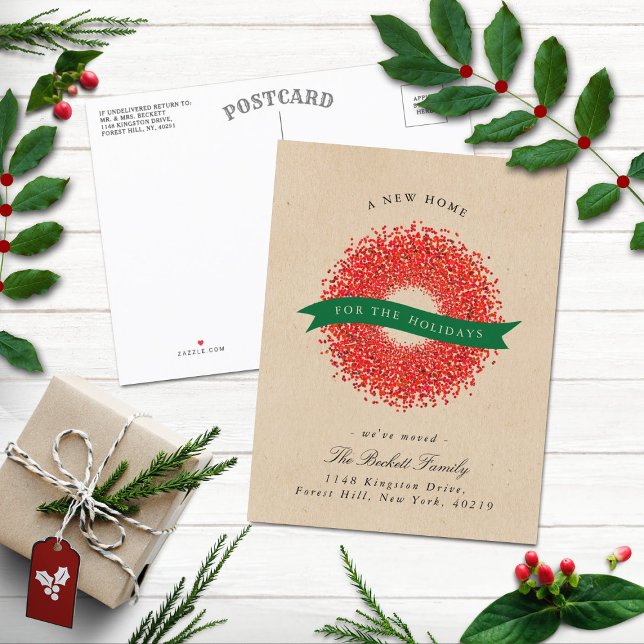 Carte Postale Faire-part Nouvelle Maison Pour Les Vacances | Rustic Kraft M (Créateur téléchargé)