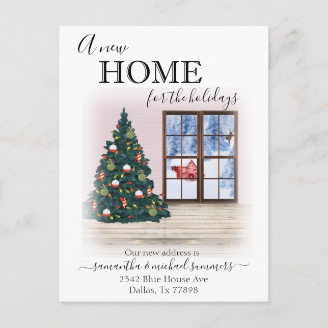 Carte Postale Faire-part Nouvelle maison pour vacances aquarelle (Devant)