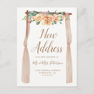 Carte Postale Faire-part Nouvelle maison rustique florale de l'adresse  
