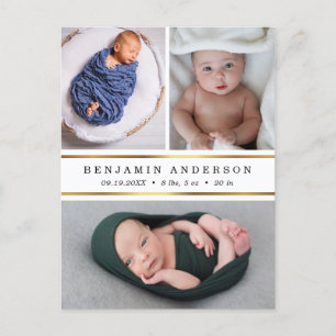 Carte Postale Faire-part Nouvelle photo du Merci du bébé