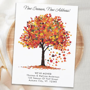 Carte Postale Faire-part Nouvelle saison Nouvelle adresse Automne Nous avon