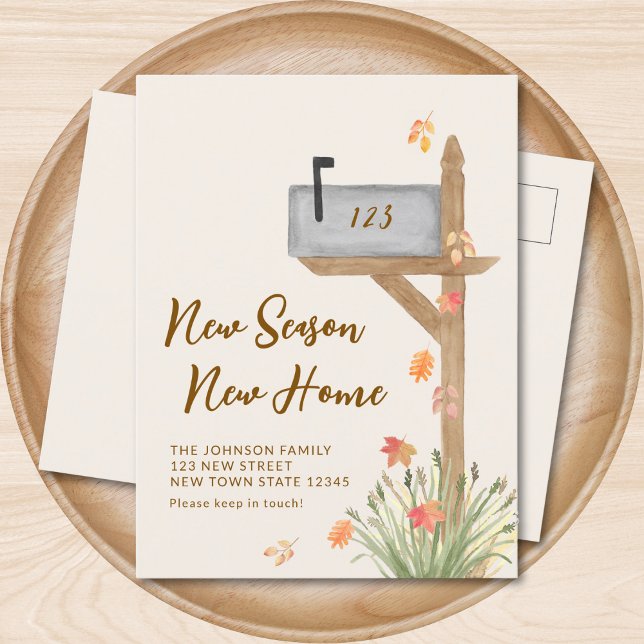 Carte Postale Faire-part Nouvelle saison Nouvelle maison Automne Moving Fai (Créateur téléchargé)
