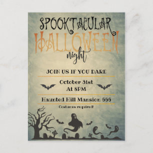 Carte Postale Faire-part Nuit d'Halloween Spooktaculaire