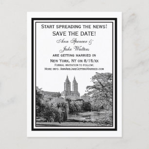 Carte Postale Faire-part NYC Central Park Lac San Remo Gravé SQ Save the Da