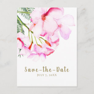 Carte Postale Faire-part Oasis Tropical Rose Vert Hawaïen Enregistrer la Da