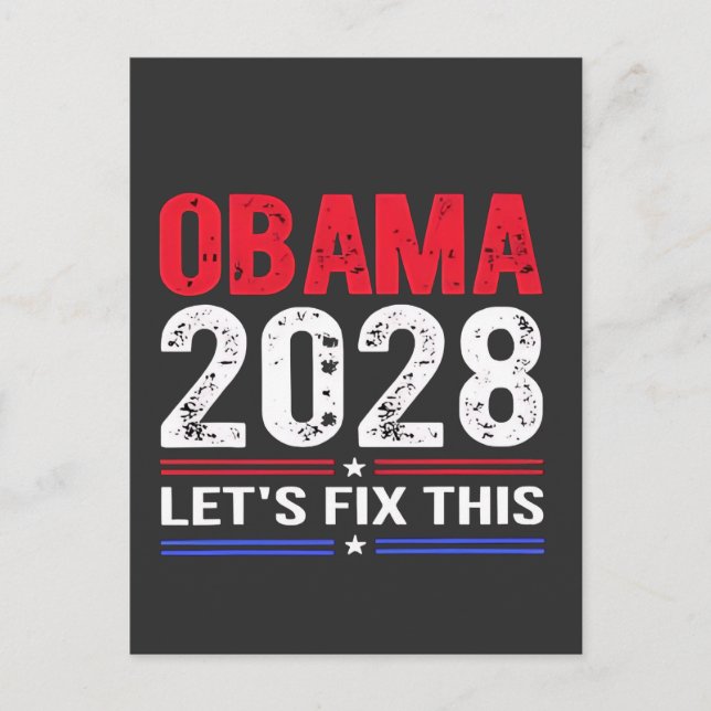 Carte Postale Faire-part Obama 2028 Réparons cette élection démocratique US (Devant)