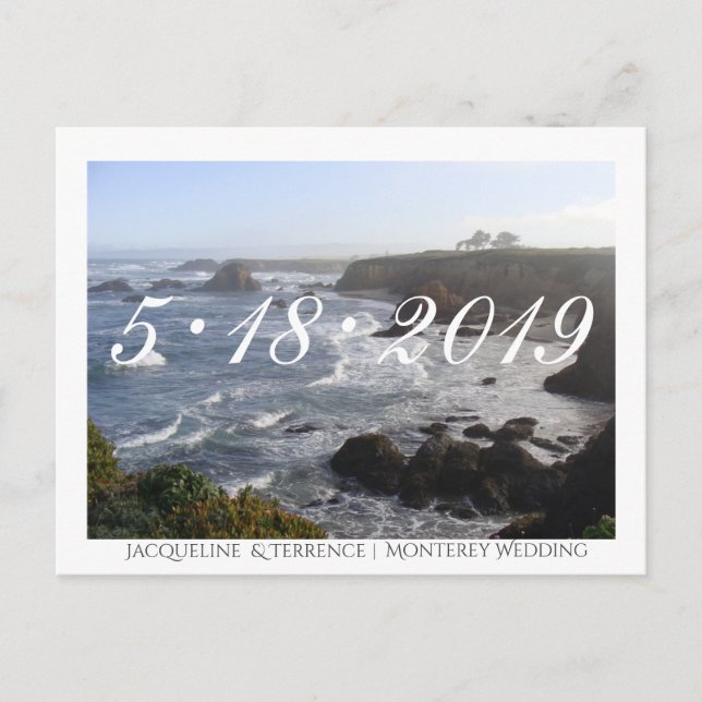Carte Postale Faire-part Ocean View California Enregistrer la date (Devant)