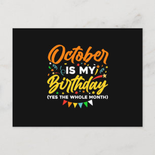 Carte Postale Faire-part Octobre Est Mon Anniversaire Le Mois Entier Octobr