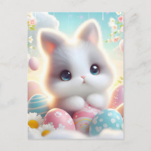 Carte Postale Faire-part Œufs de Pâques Mignons Pastel Kawaii