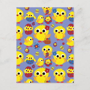 Carte Postale Faire-part Œufs de Pâques Rétro à Couvoir