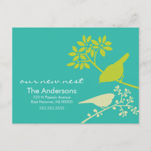 Carte Postale Faire-part Oiseaux colorés déplaçant des annonces