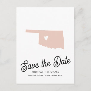 Carte Postale Faire-part OKLAHOMA State Destination Mariage N'IMPORTE QUELL