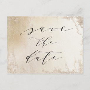 Carte Postale Faire-part Ombre Jaune Or Frosted Foil Chic Enregistrer la da