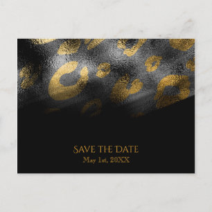 Carte Postale Faire-part Ombres noires et chic exotique Empreinte de léopar