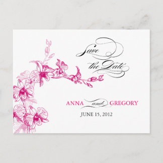 Carte Postale Faire-part Orchidée Enregistrer la date